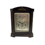 Juhngans - 20th century German 8-day Westminster chiming mantle clock in a ebonised finished wooden