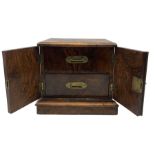 Victorian figured wanut table top cabinet fitted with two interior drawers