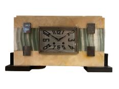 G.Blond - French Art Deco 8-day marble cased mantle clock
