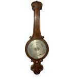 Robinson of Bradford - late19th-century mercury wheel barometer in a mahogany case
