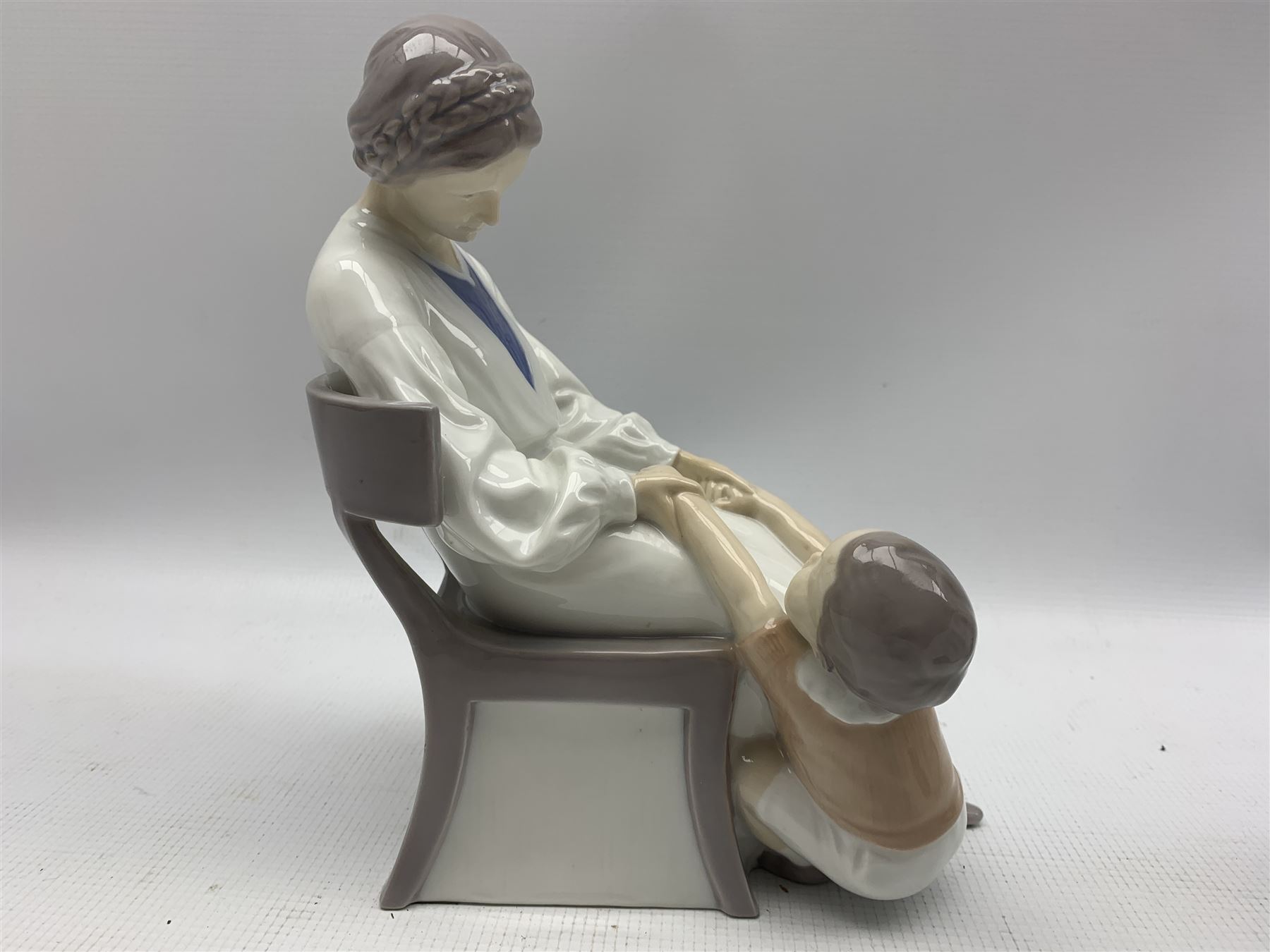 Royal Copenhagen 'Amager Girl Knitting' no.1317 together with B&G figure - Image 2 of 4