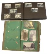 Post card album and contents of vintage cards and a photograph album and contents (2)