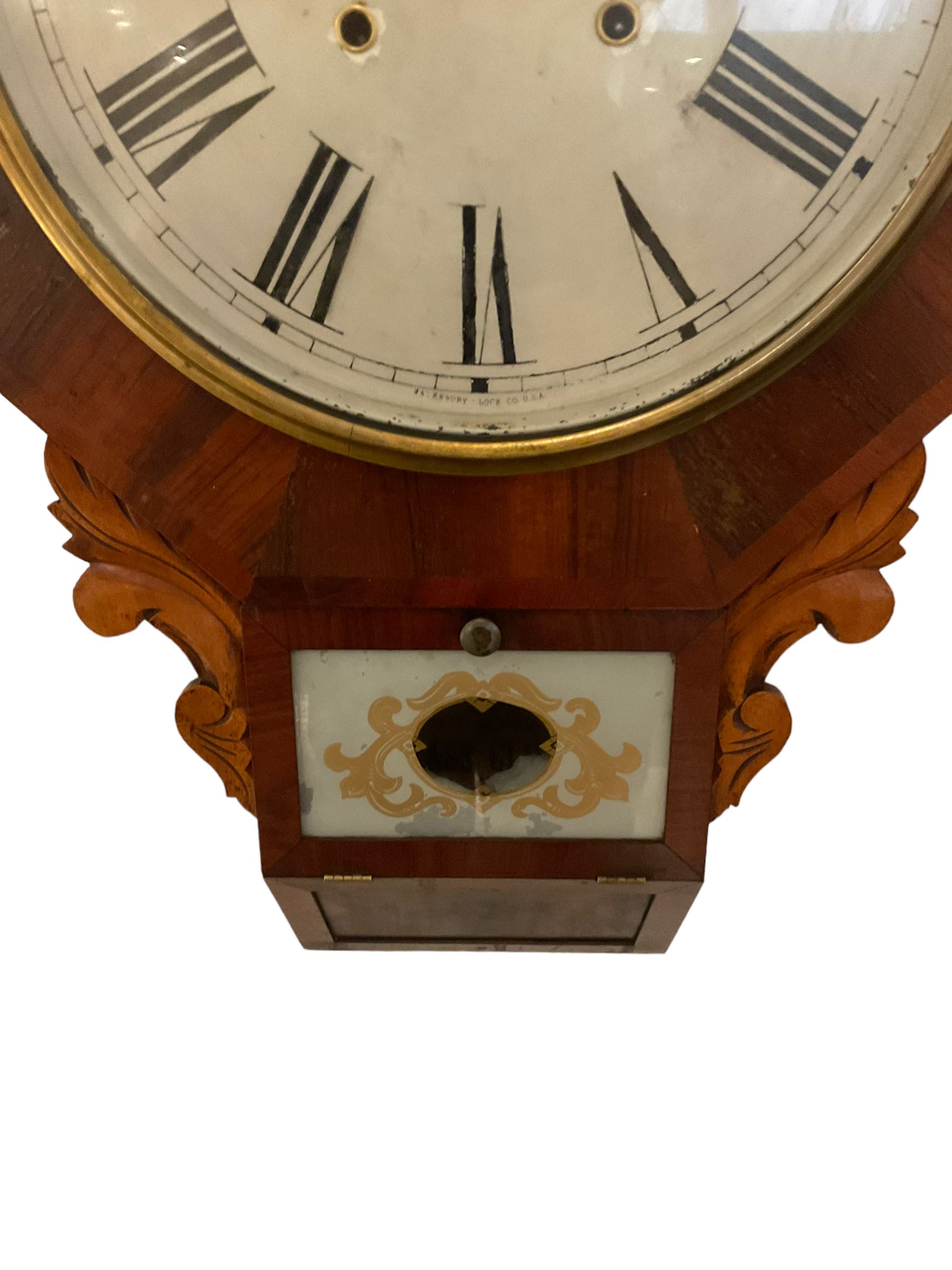 Waterbury - 19th-century American 8-day mahogany wall clock - Image 3 of 4