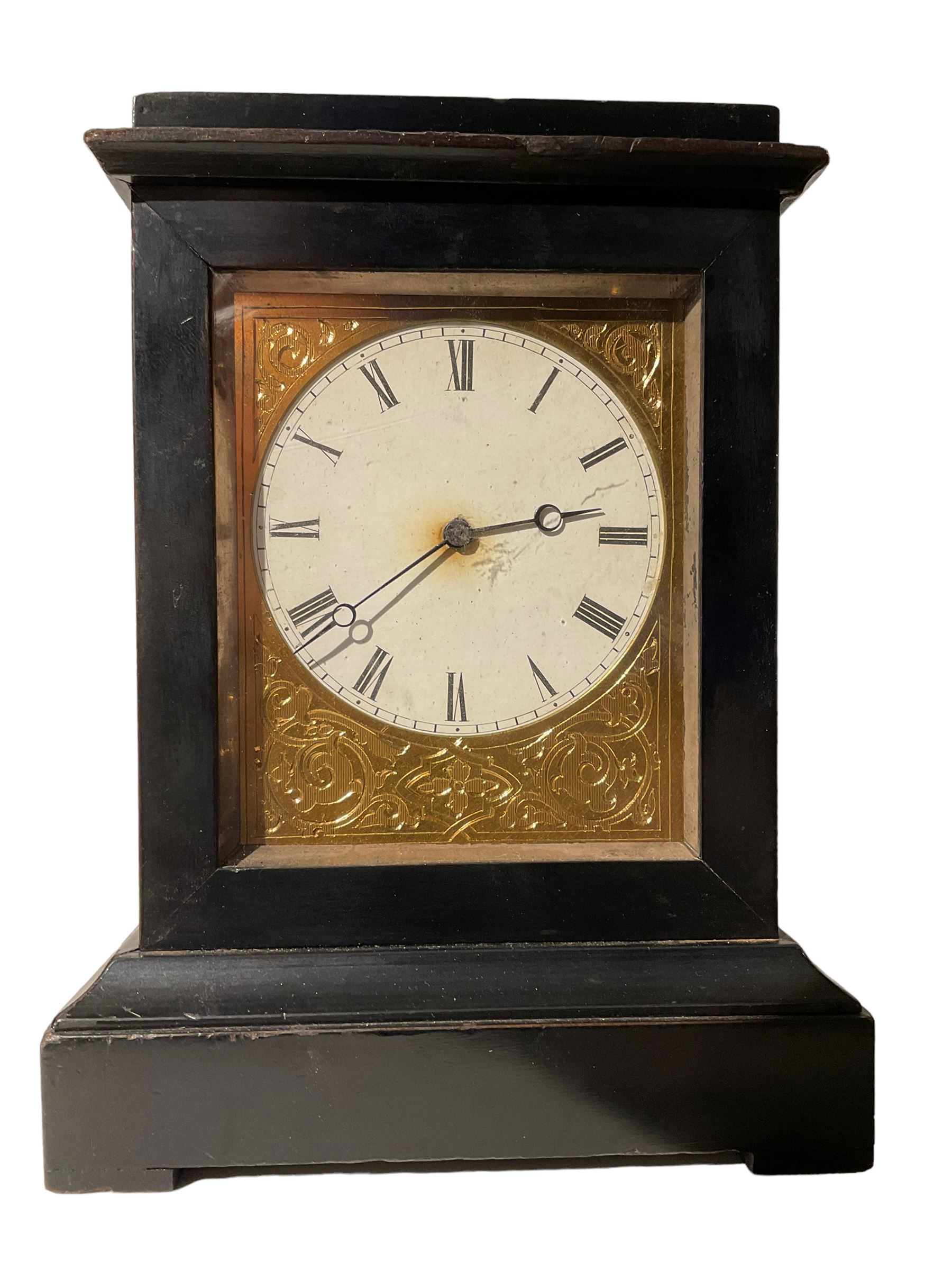 French - mid-19th century ebonised 8-day campaign clock - Image 2 of 4