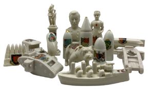 Quantity of WWI crested ware including Albert King of the Belgians