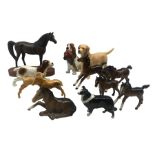 Collection of Beswick animals including matt yellow Labrador 'Solomon of Wendover' 1548