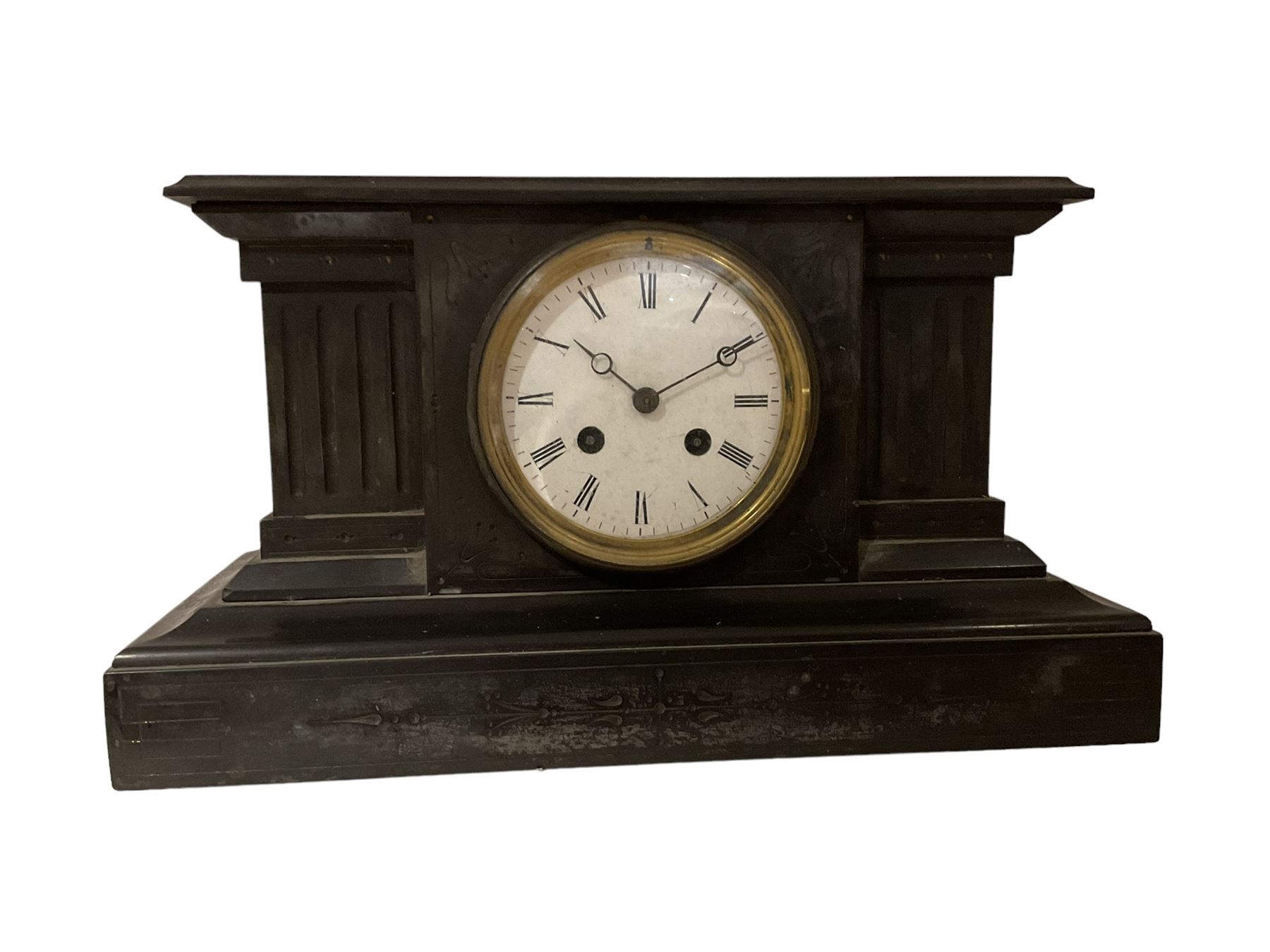 French - Belgium slate 19th century 8-day striking mantle clock