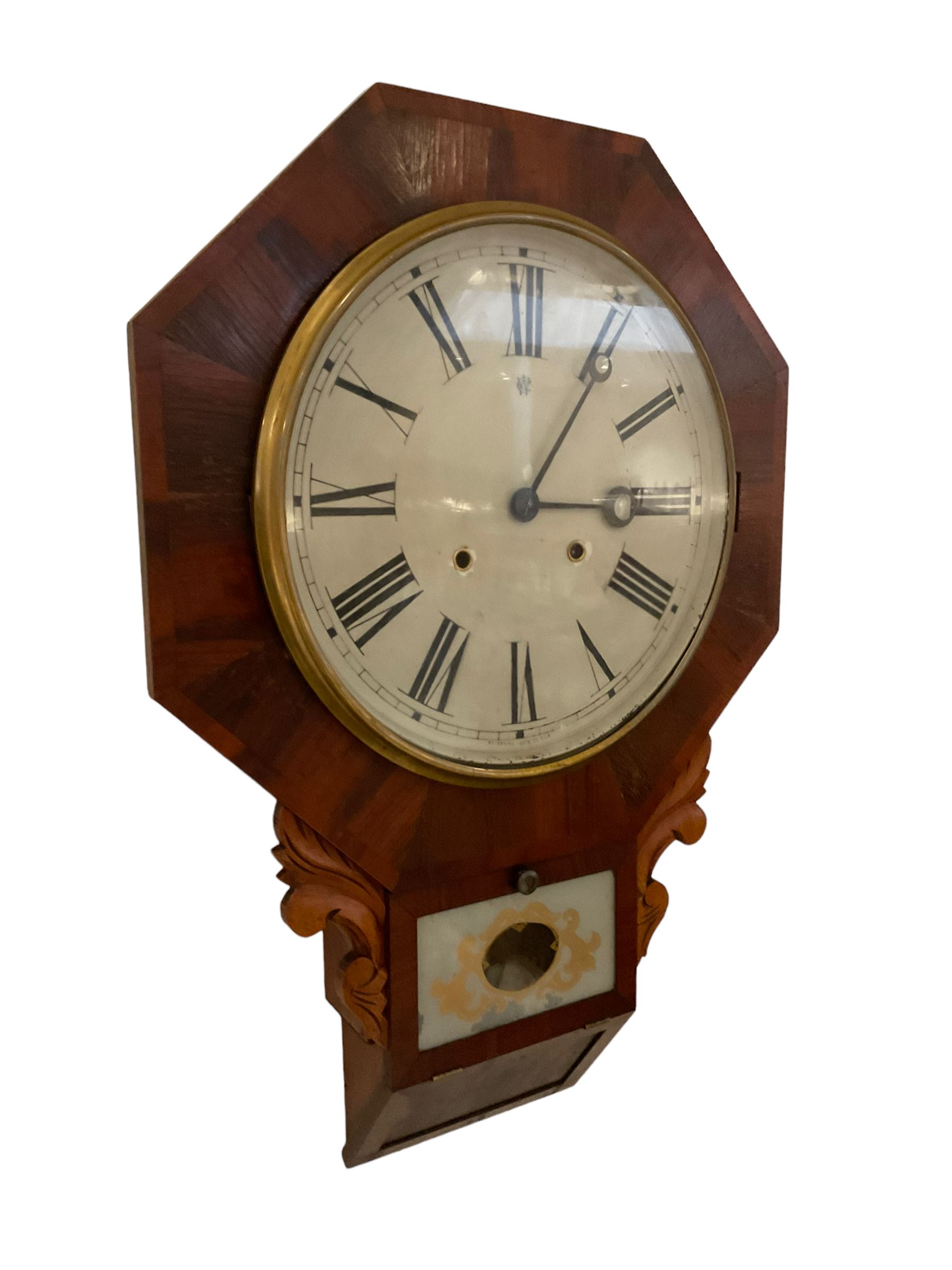 Waterbury - 19th-century American 8-day mahogany wall clock - Image 2 of 4