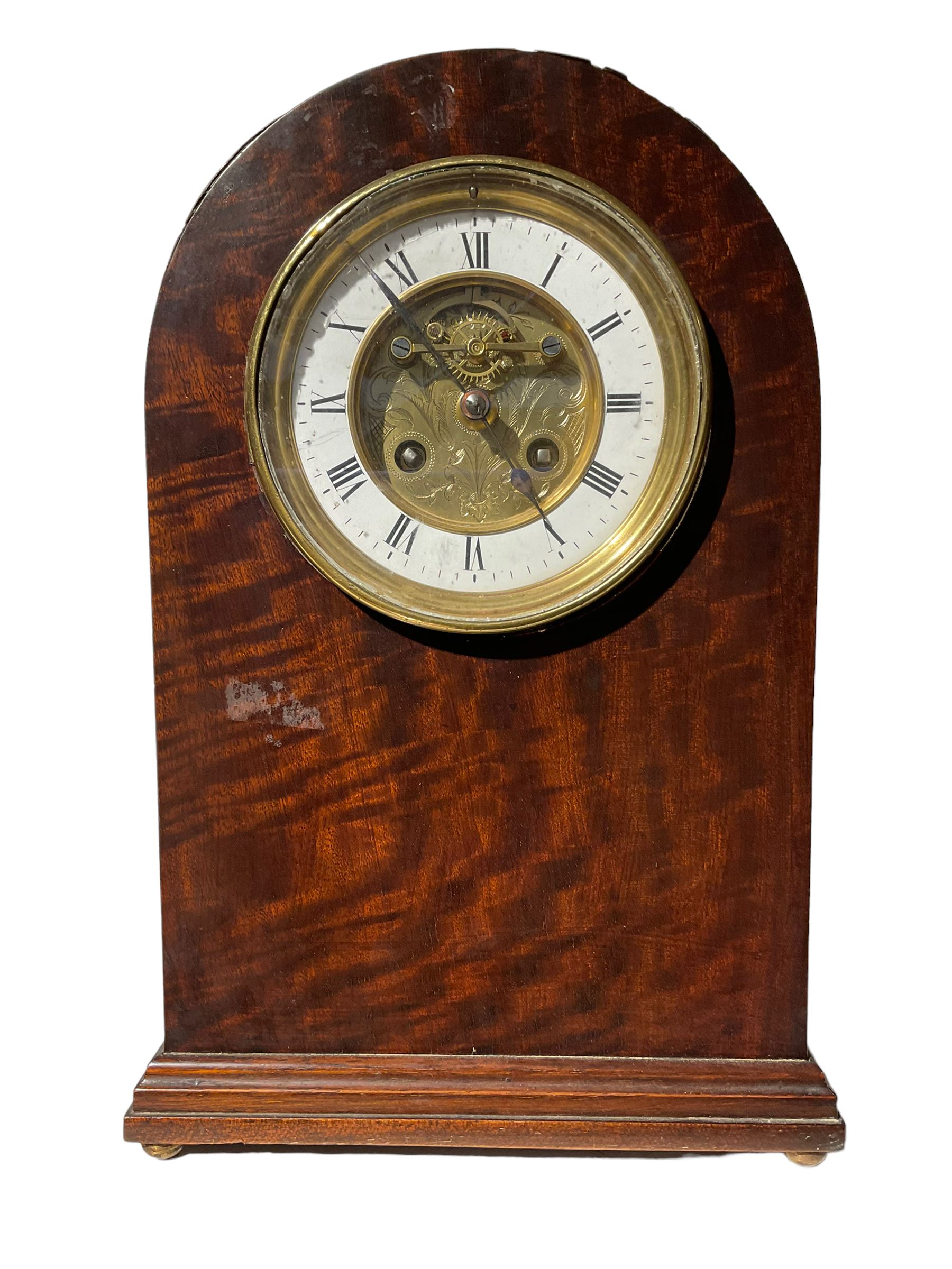 French - 8-day mantle clock in mahogany case circa 1900