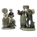 Two Lladro figures 'Adolescence' no. 4878 and a Couple Holding Hands
