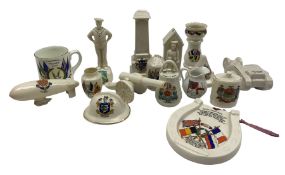Quantity of WWI crested ware including war memorial