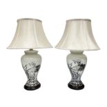 Pair of table lamps of tapering form