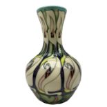 Moorcroft 'Lily Come Home' pattern gourd form vase designed by by Emma Bossons