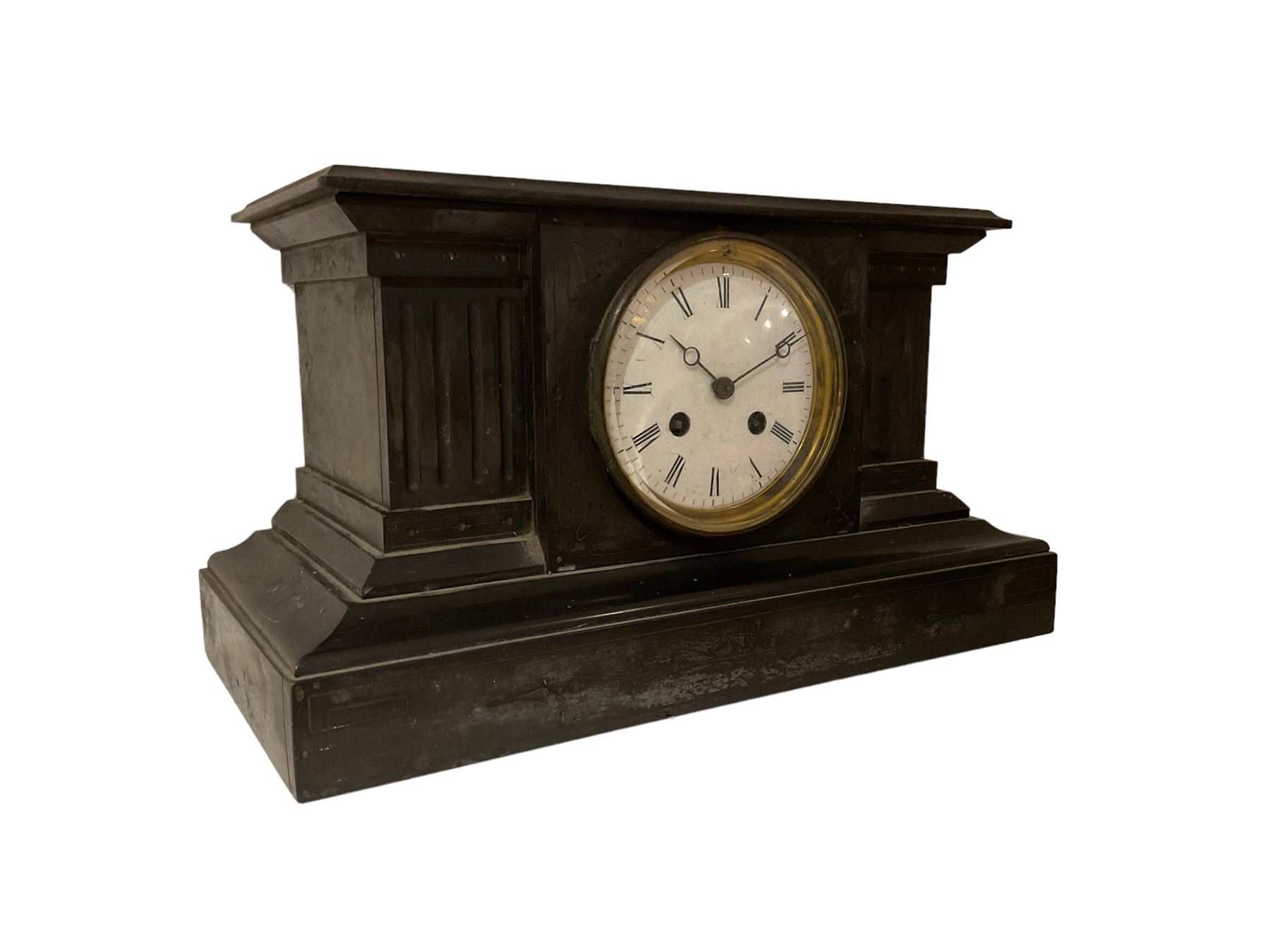 French - Belgium slate 19th century 8-day striking mantle clock - Image 2 of 3