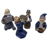 Royal Copenhagen figures of child musicians including no.3677