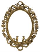 19th century gilt wood and gesso girandole wall mirror