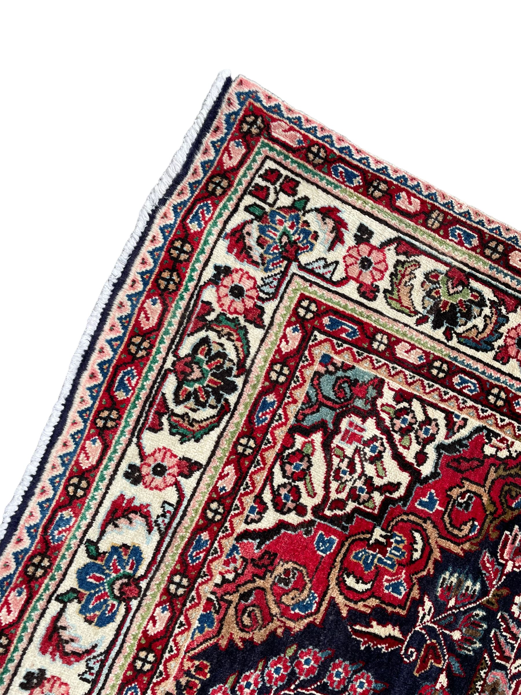 Persian Qom blue ground rug - Image 5 of 8