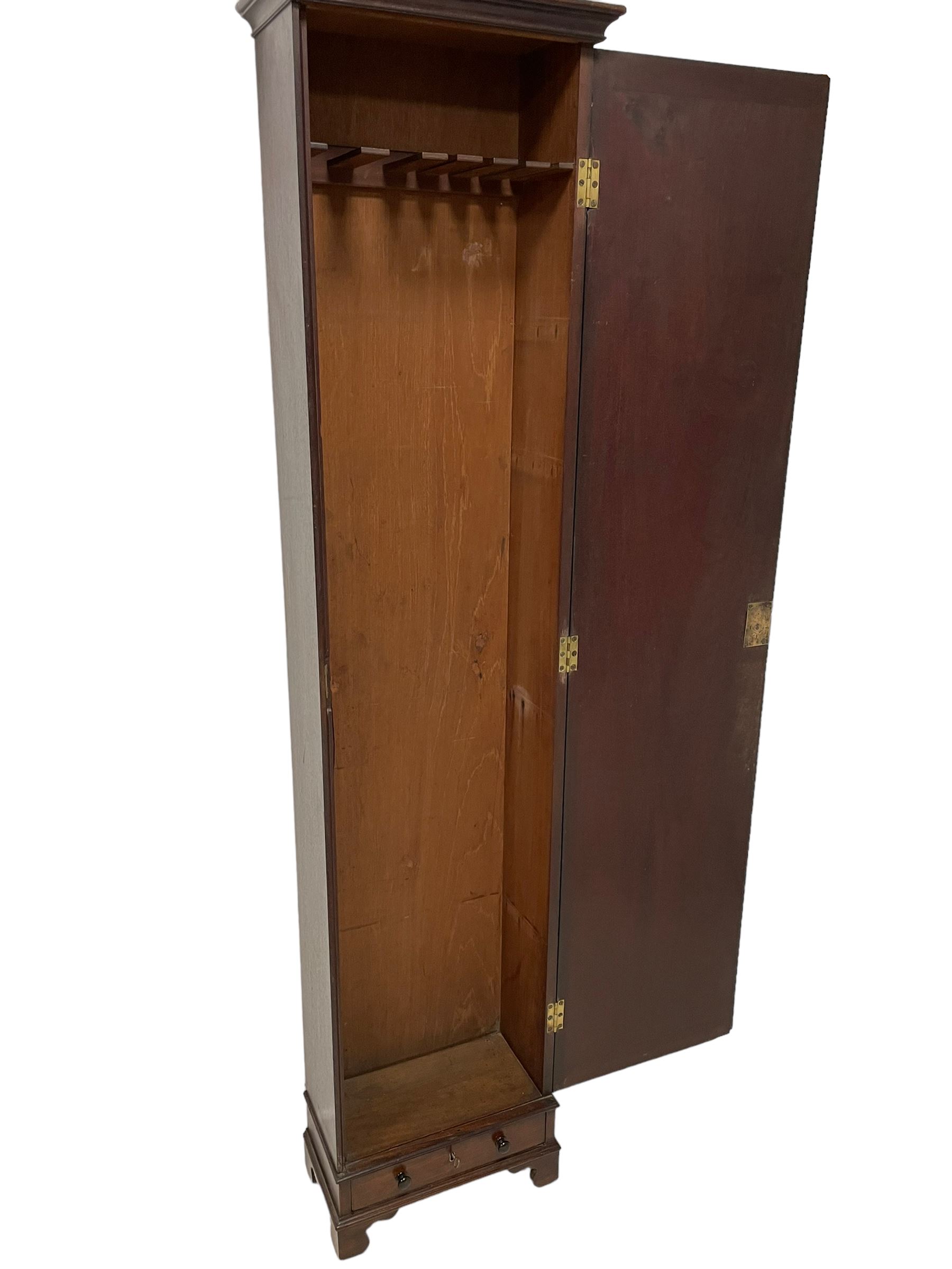 George III mahogany narrow cupboard - Image 8 of 10