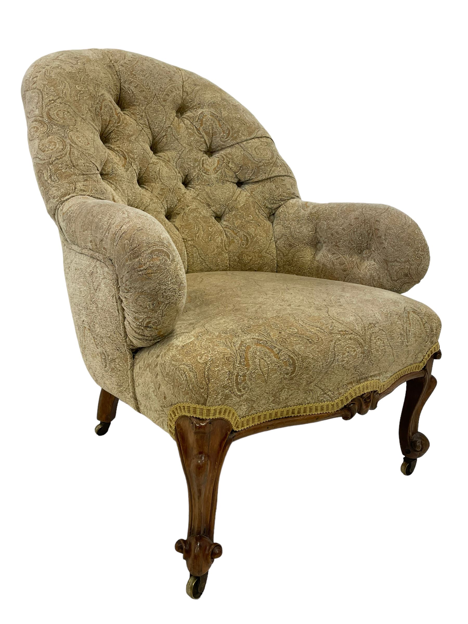 19th century rosewood framed armchair - Image 3 of 6