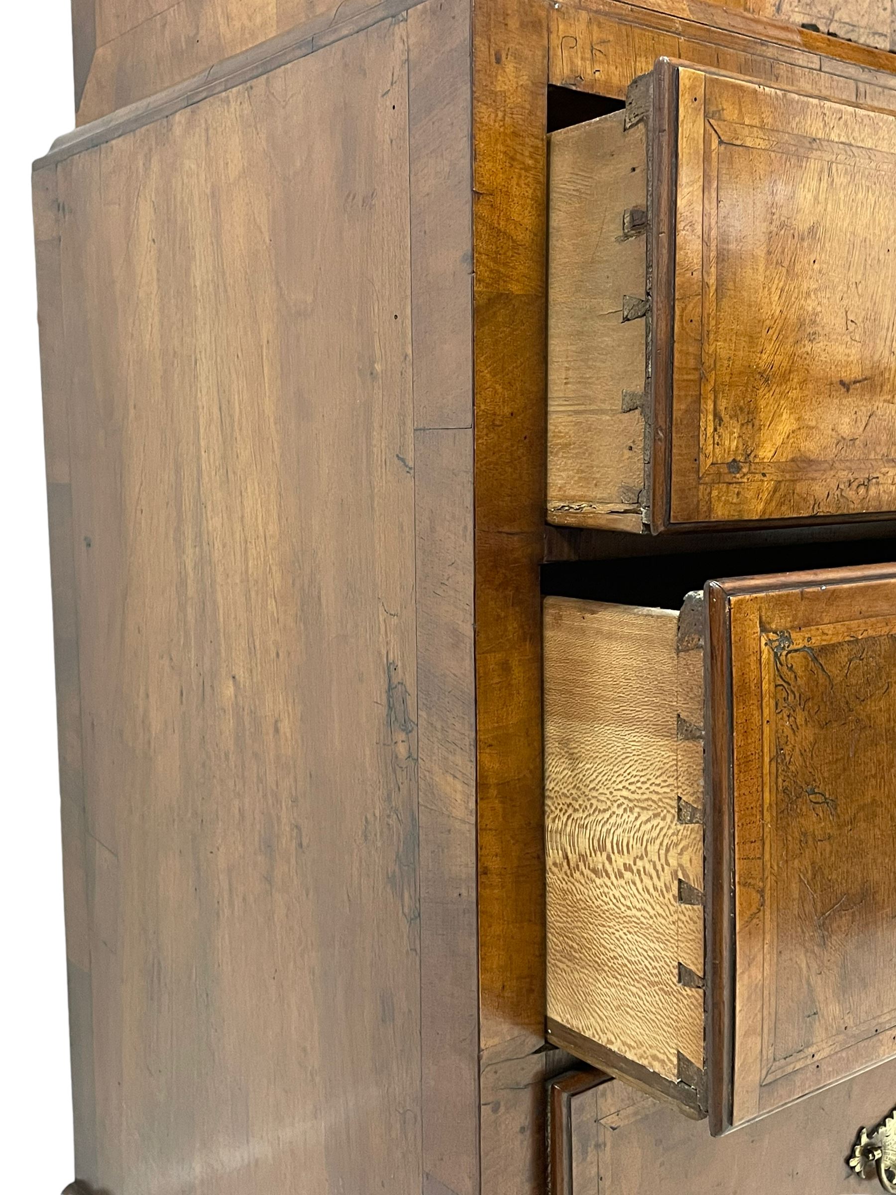 George I walnut cabinet on chest - Image 10 of 13