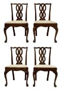 Set four George III mahogany dining chairs
