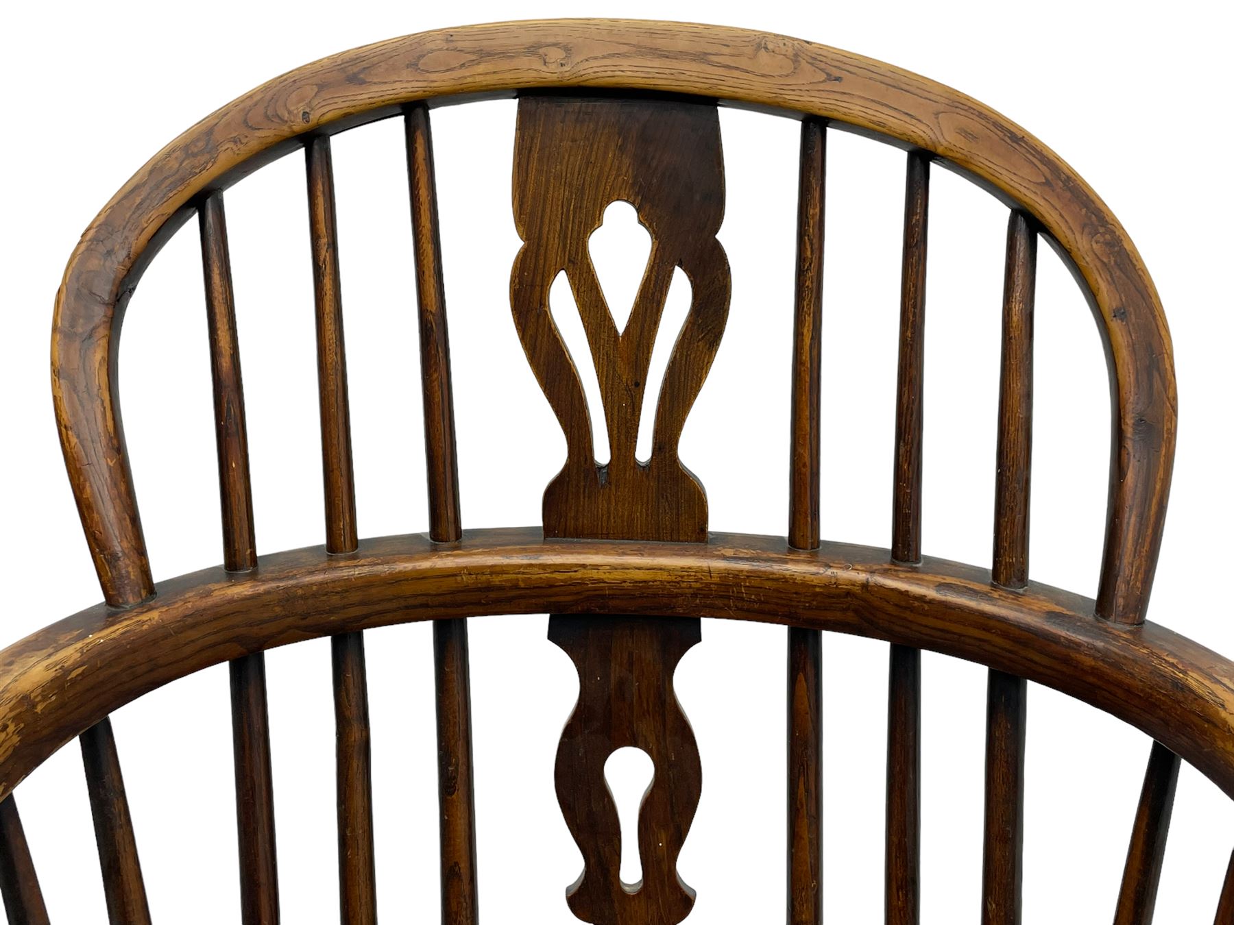 19th century elm and ash Windsor armchair - Image 4 of 6