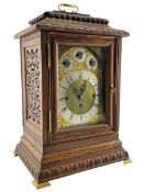 English - Edwardian oak 8-day bracket clock