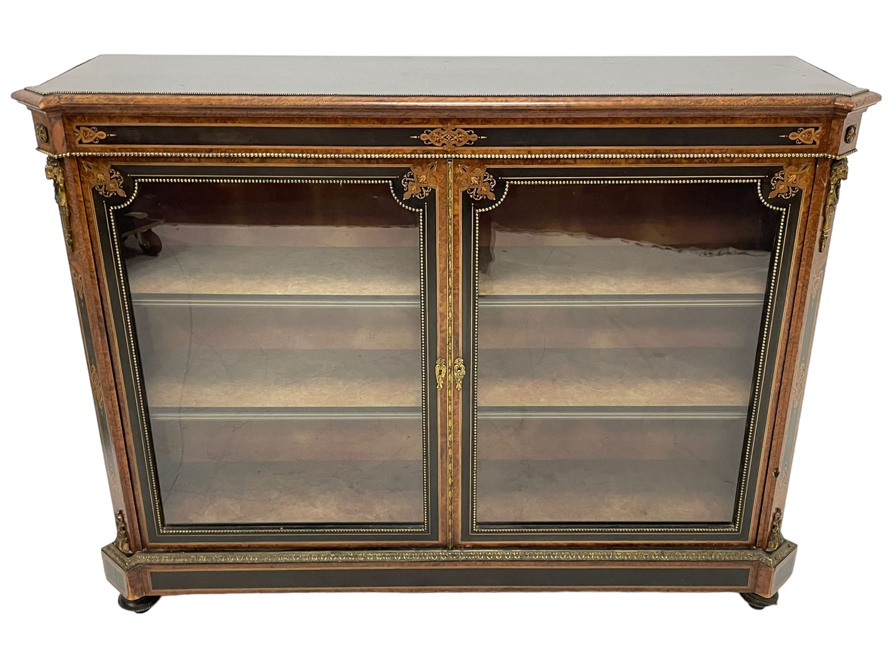 Victorian ebonised and amboyna wood credenza pier cabinet - Image 7 of 26