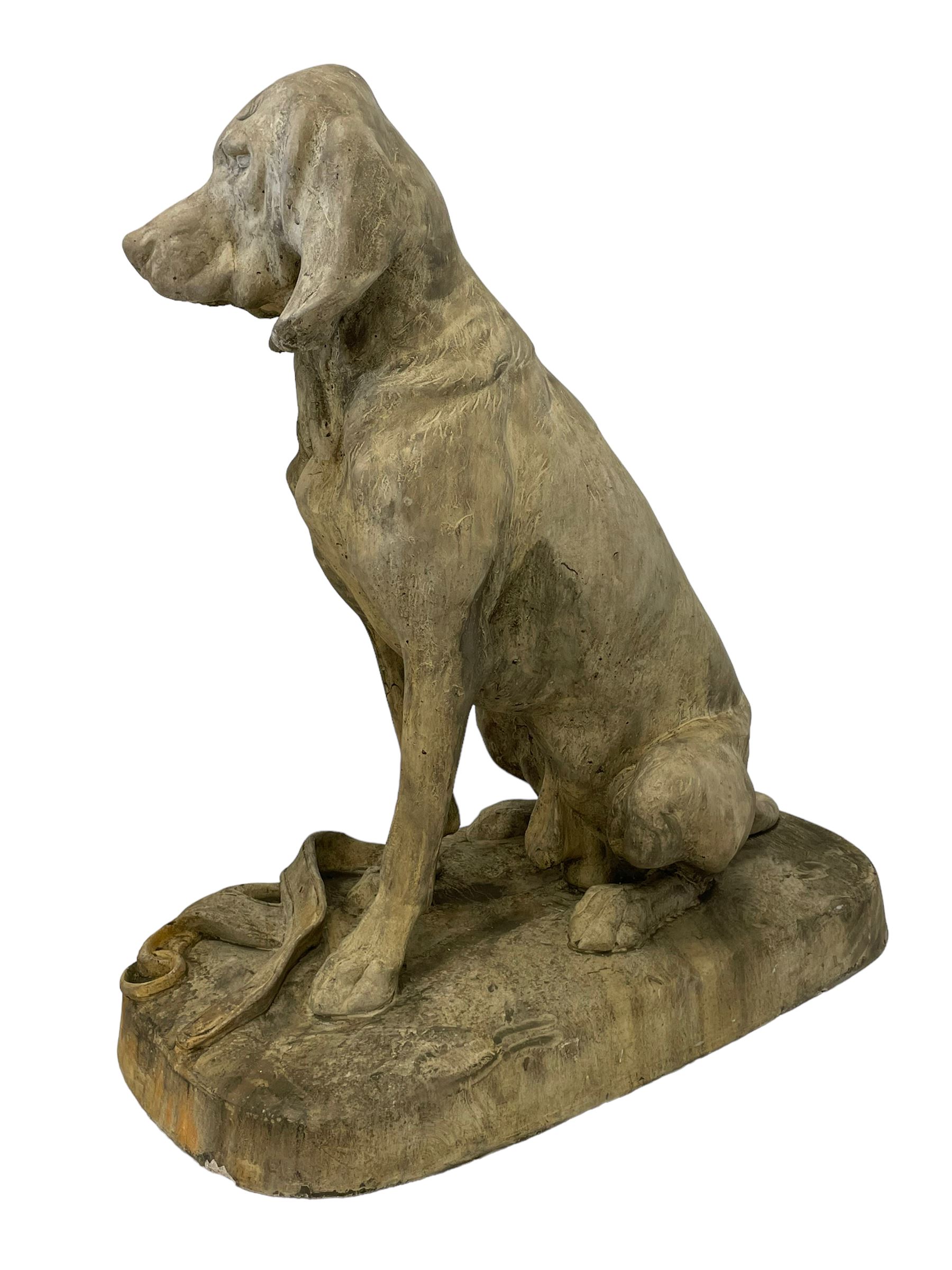 Two composite stone life-size hound garden figures - Image 8 of 8