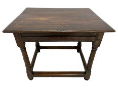Late 17th century country oak stretcher table