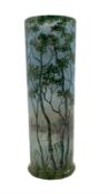 Daum Summer Landscape cylindrical glass vase circa 1900