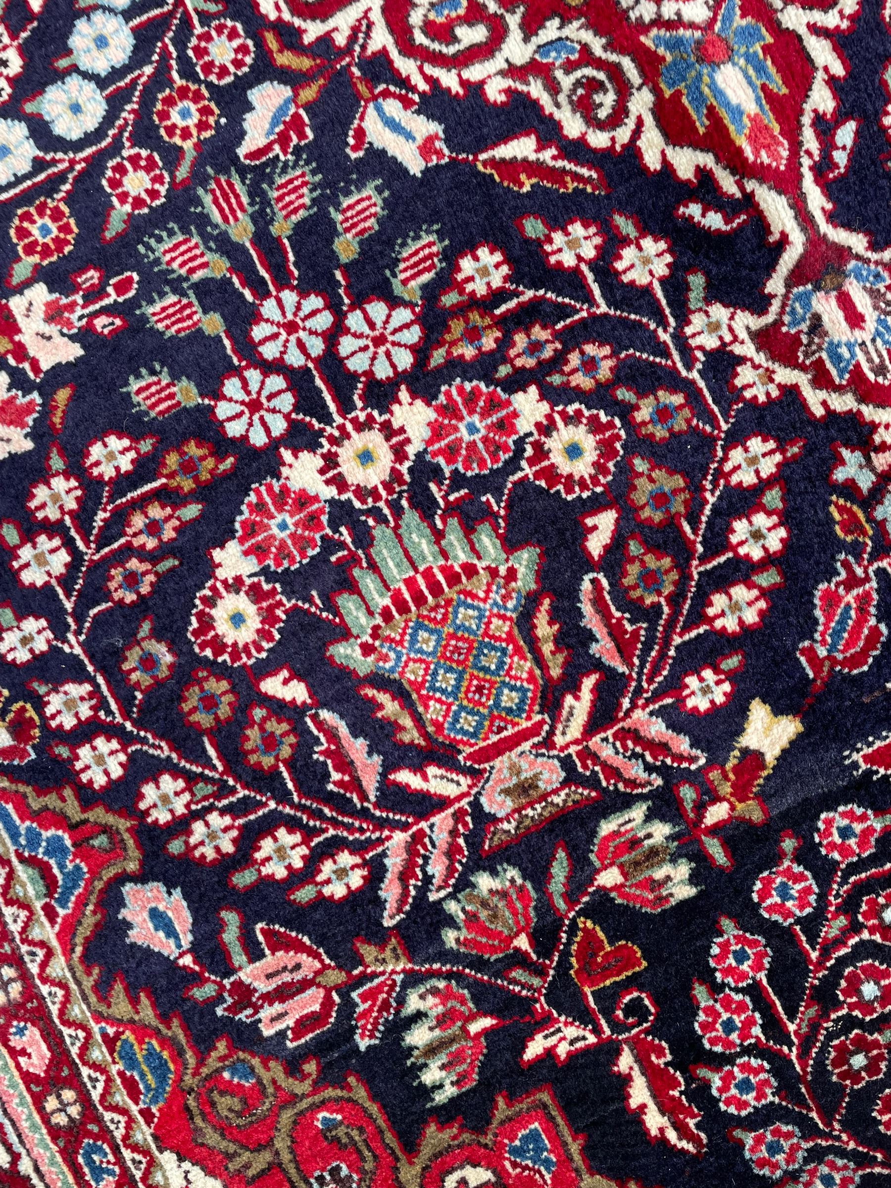 Persian Qom blue ground rug - Image 2 of 8