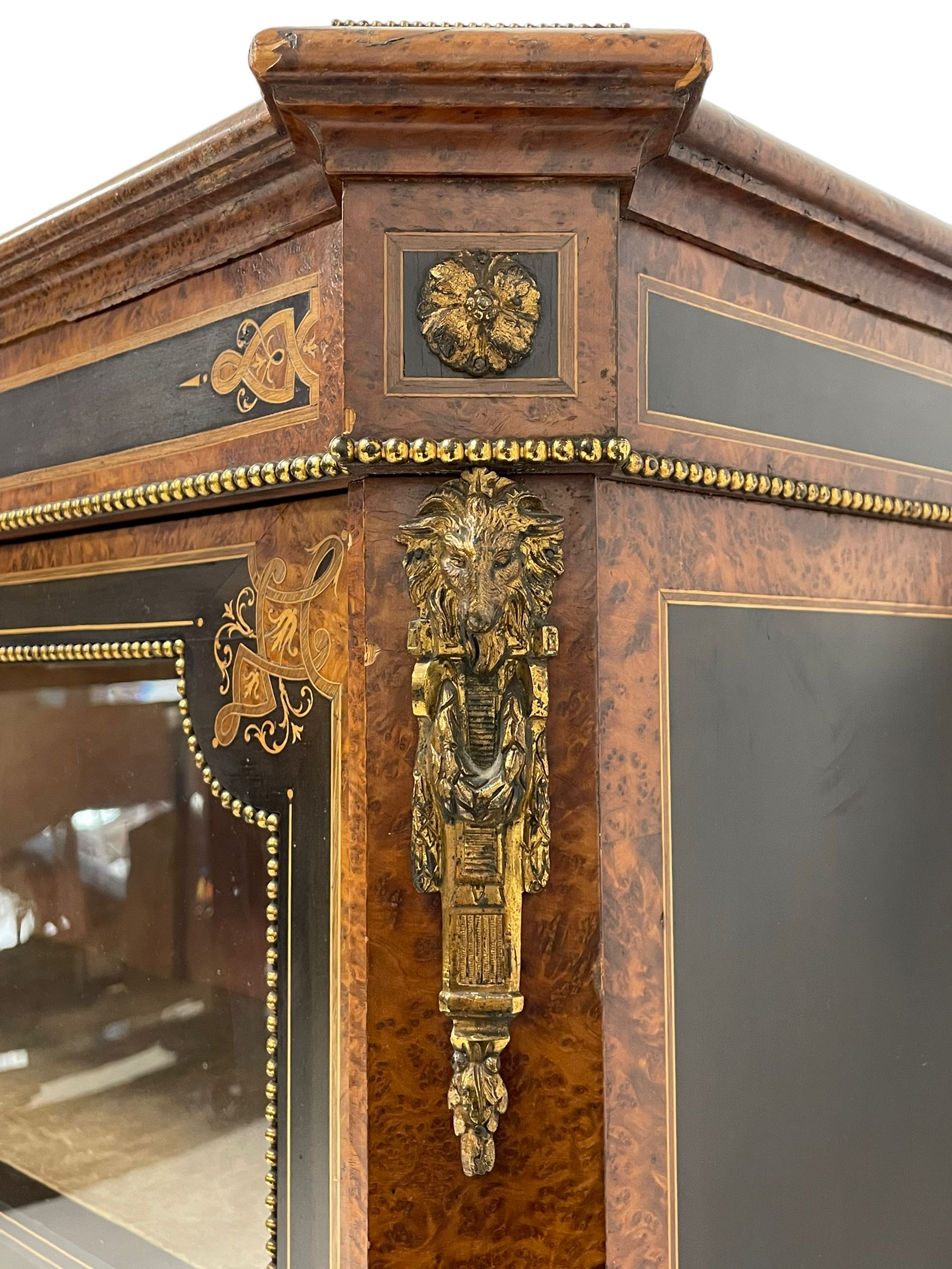 Victorian ebonised and amboyna wood credenza pier cabinet - Image 15 of 26