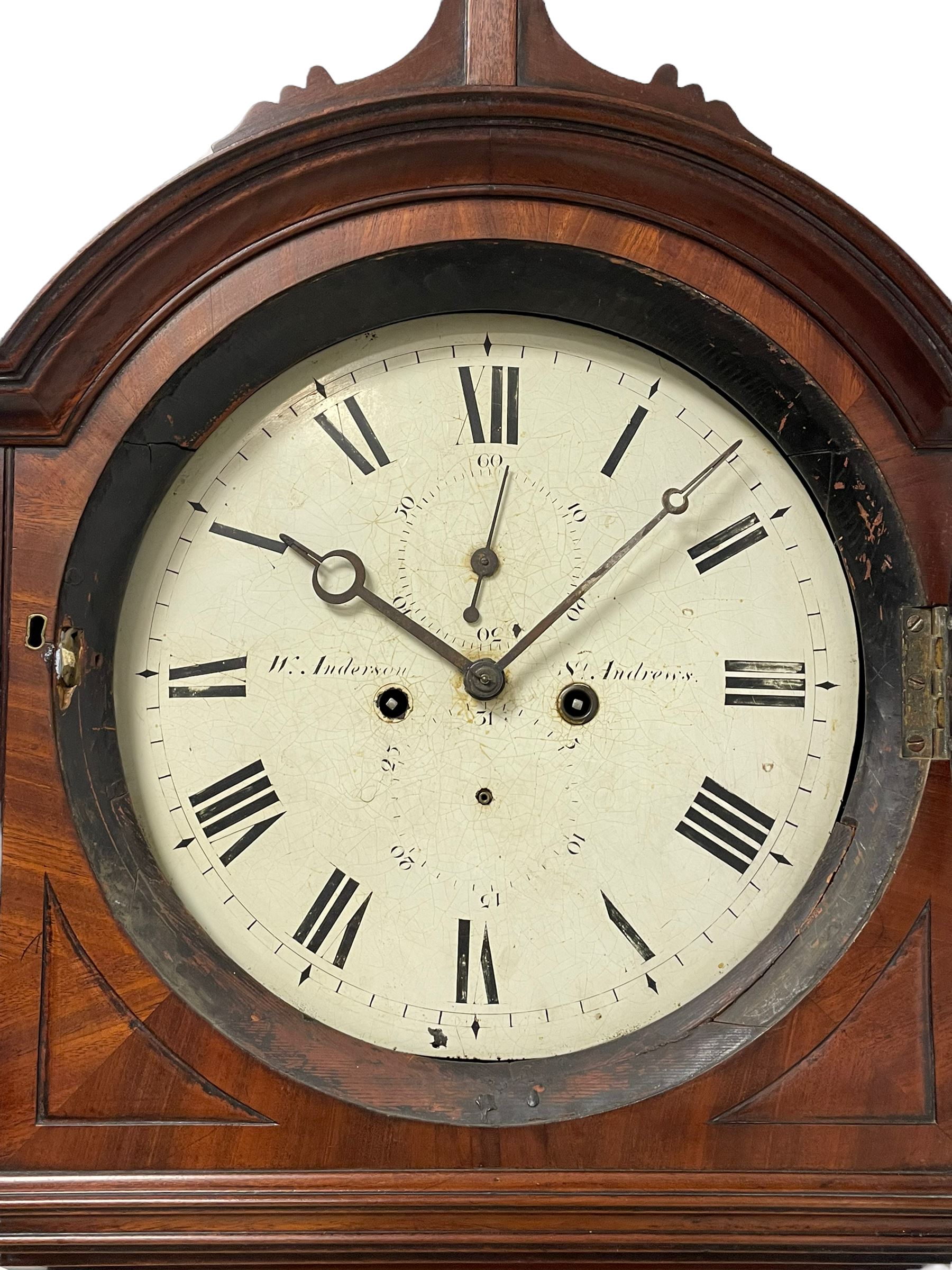 William Anderson of St Andrews - 8-day mahogany drumhead longcase clock c1840 - Image 5 of 9