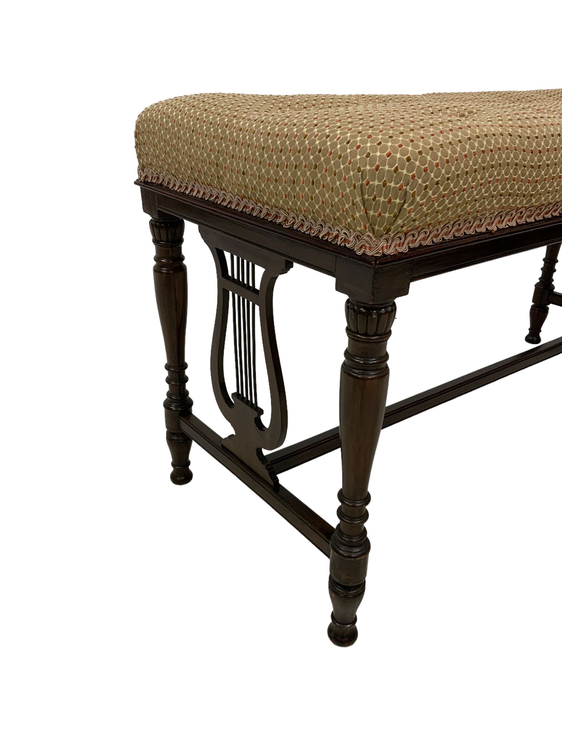 Regency design walnut piano duet stool - Image 5 of 8