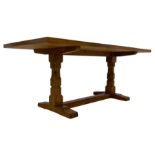 Mouseman - adzed oak 6ft refectory dining table