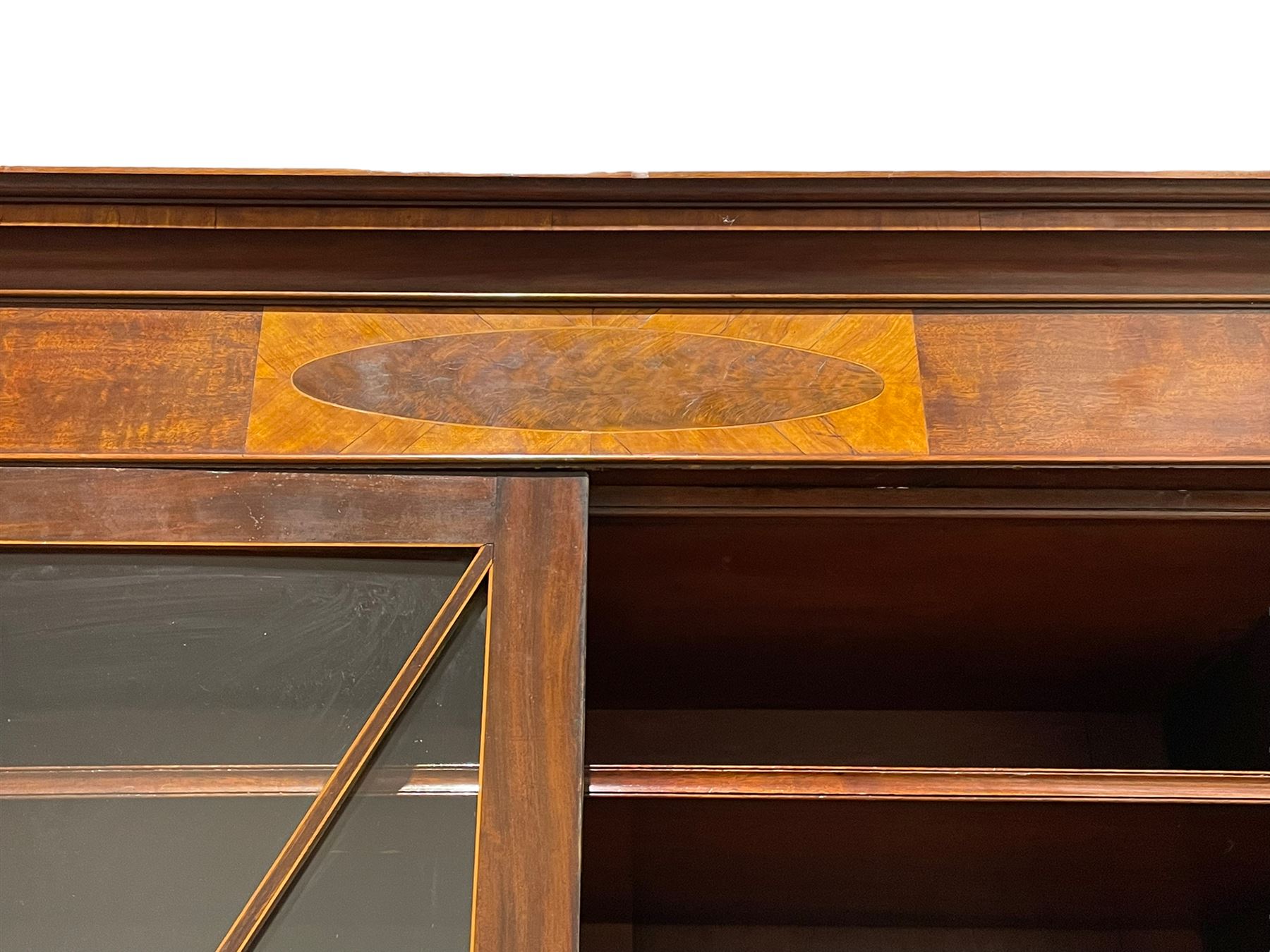 Tall George III mahogany bookcase on cupboard - Image 3 of 5
