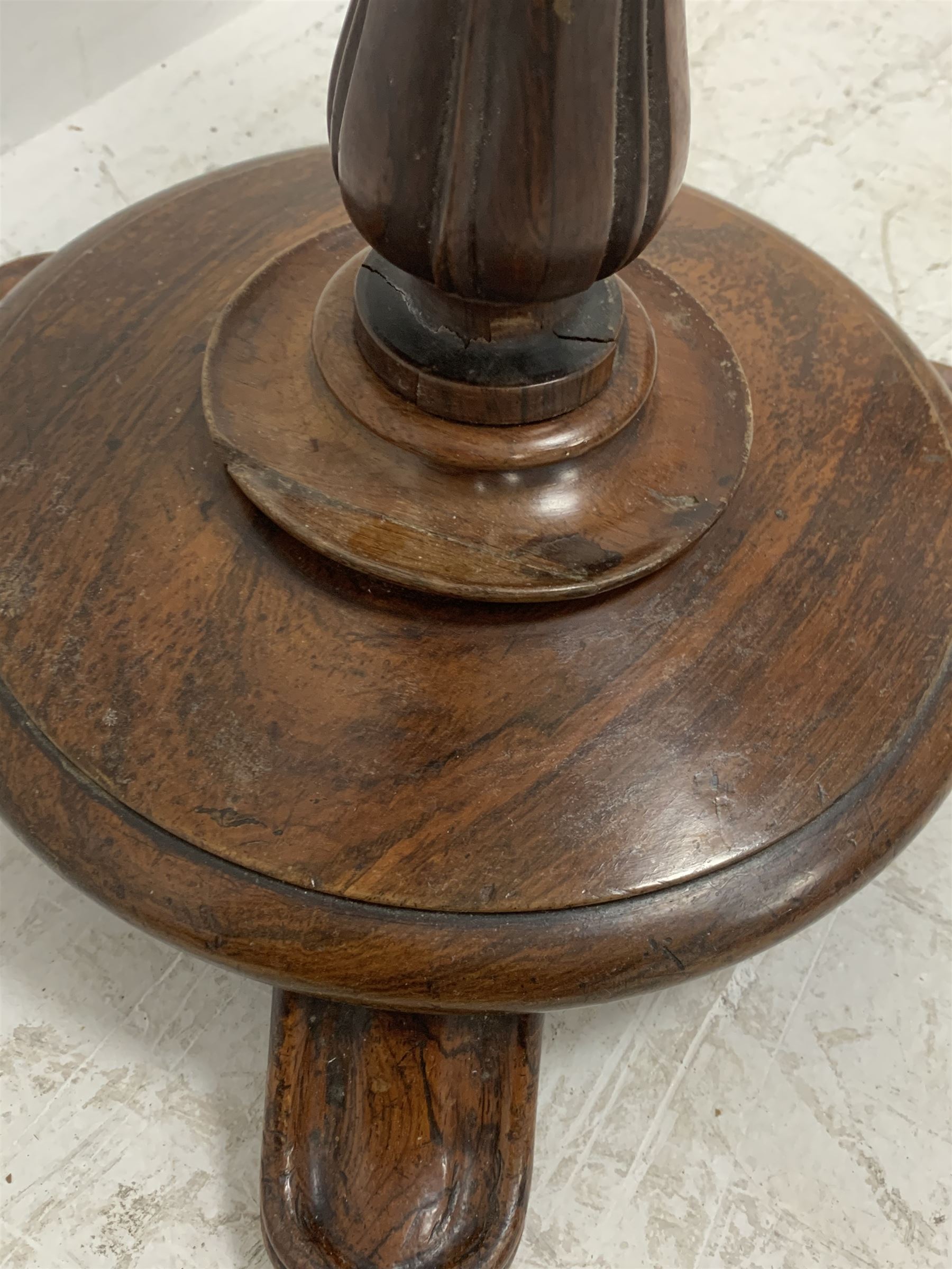 Victorian rosewood and mahogany pole screen - Image 4 of 5