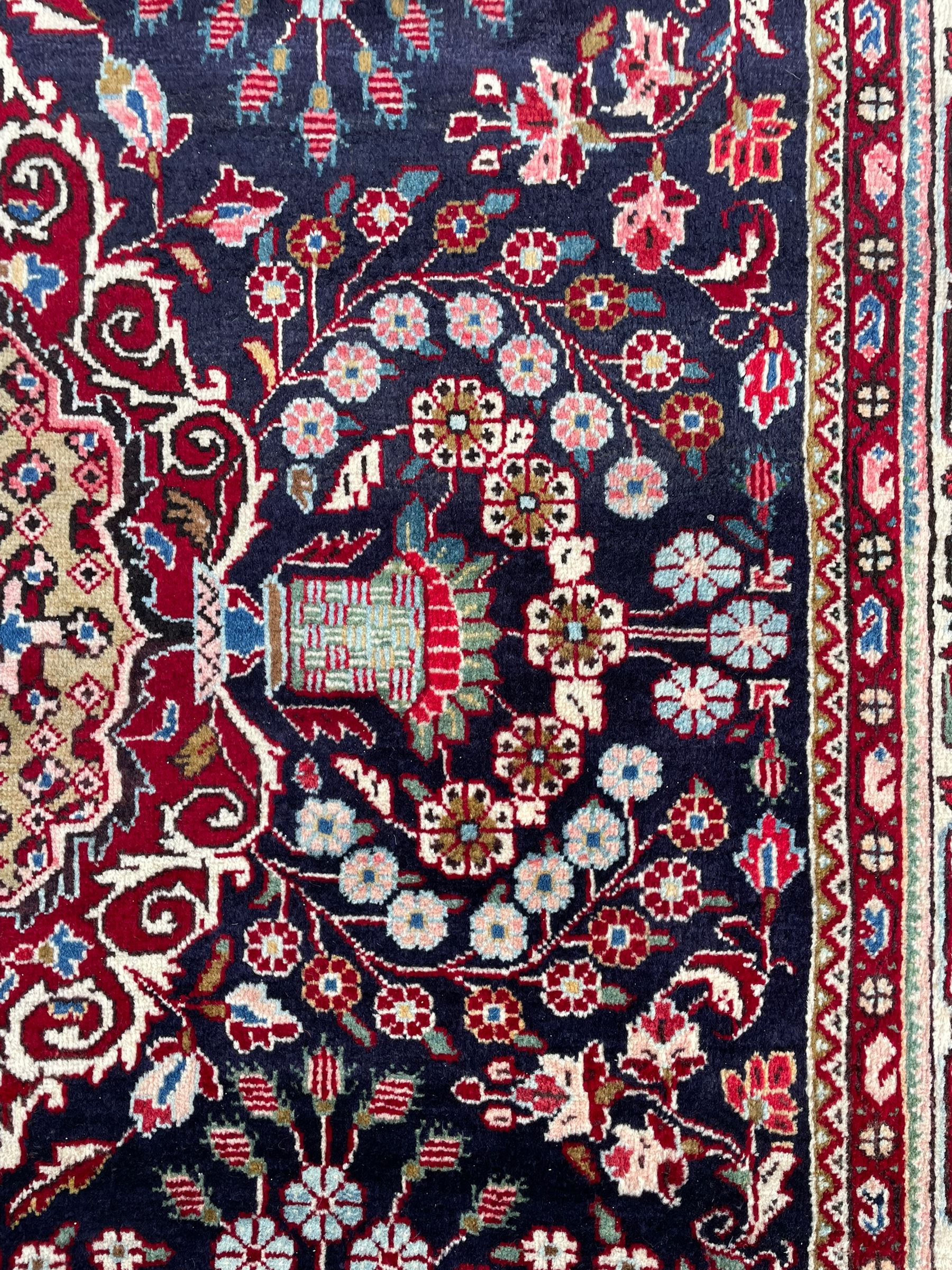 Persian Qom blue ground rug - Image 4 of 8