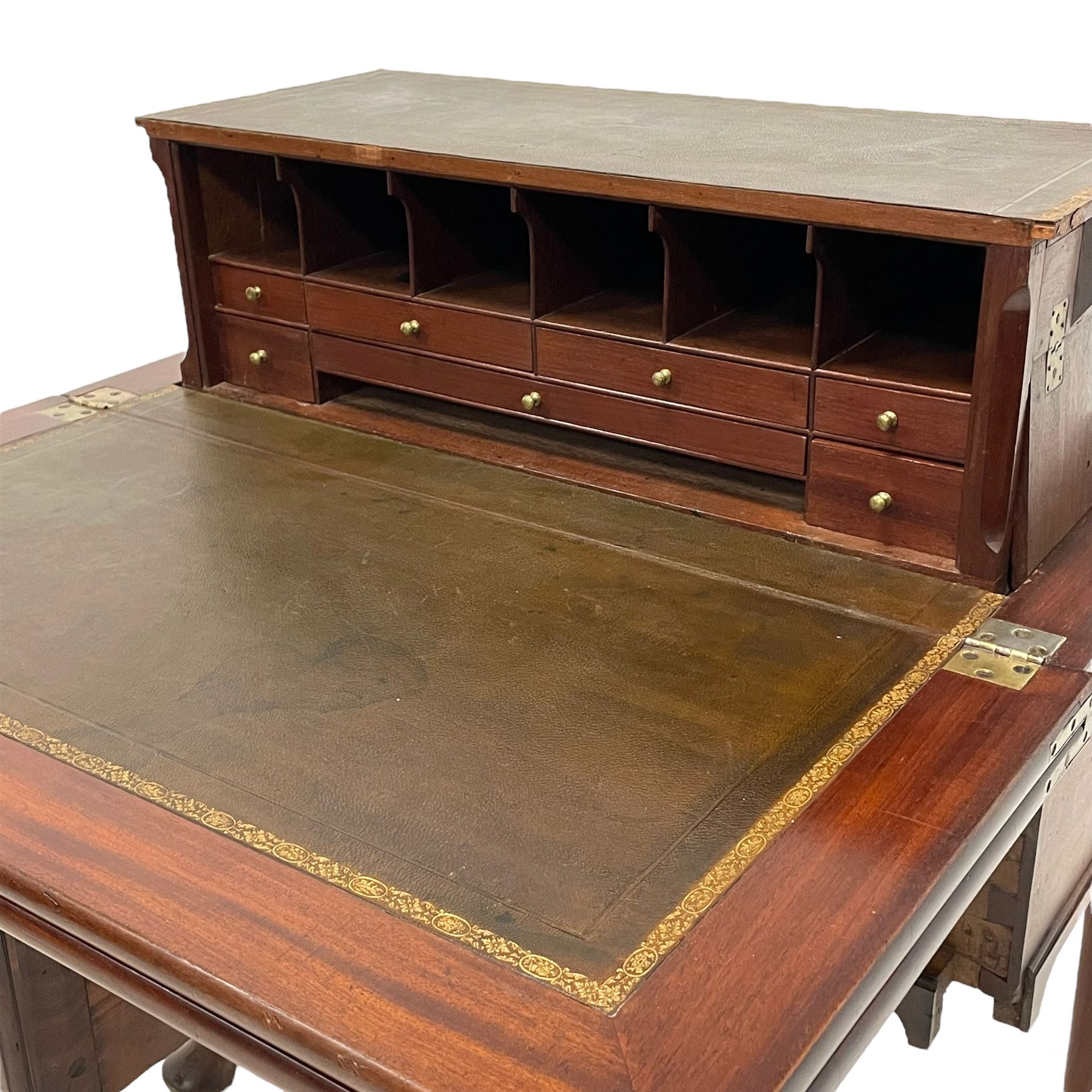 18th century mahogany metamorphic campaign writing desk - Image 26 of 27