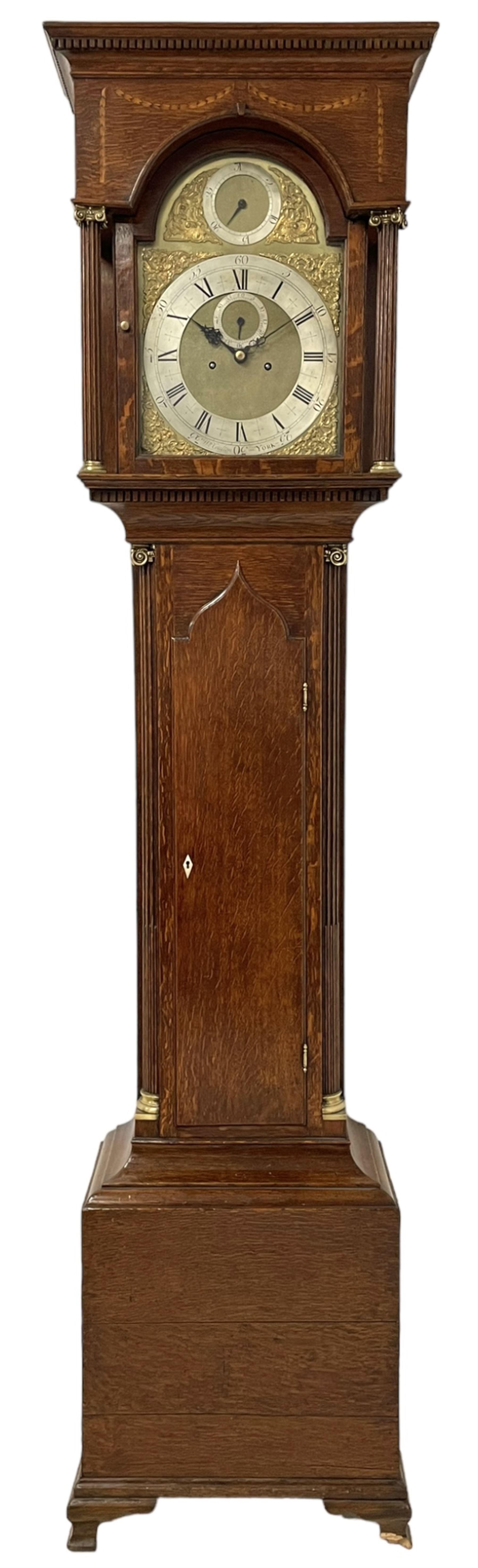 William Coulton of York - mid 18th century 8-day oak longcase clock