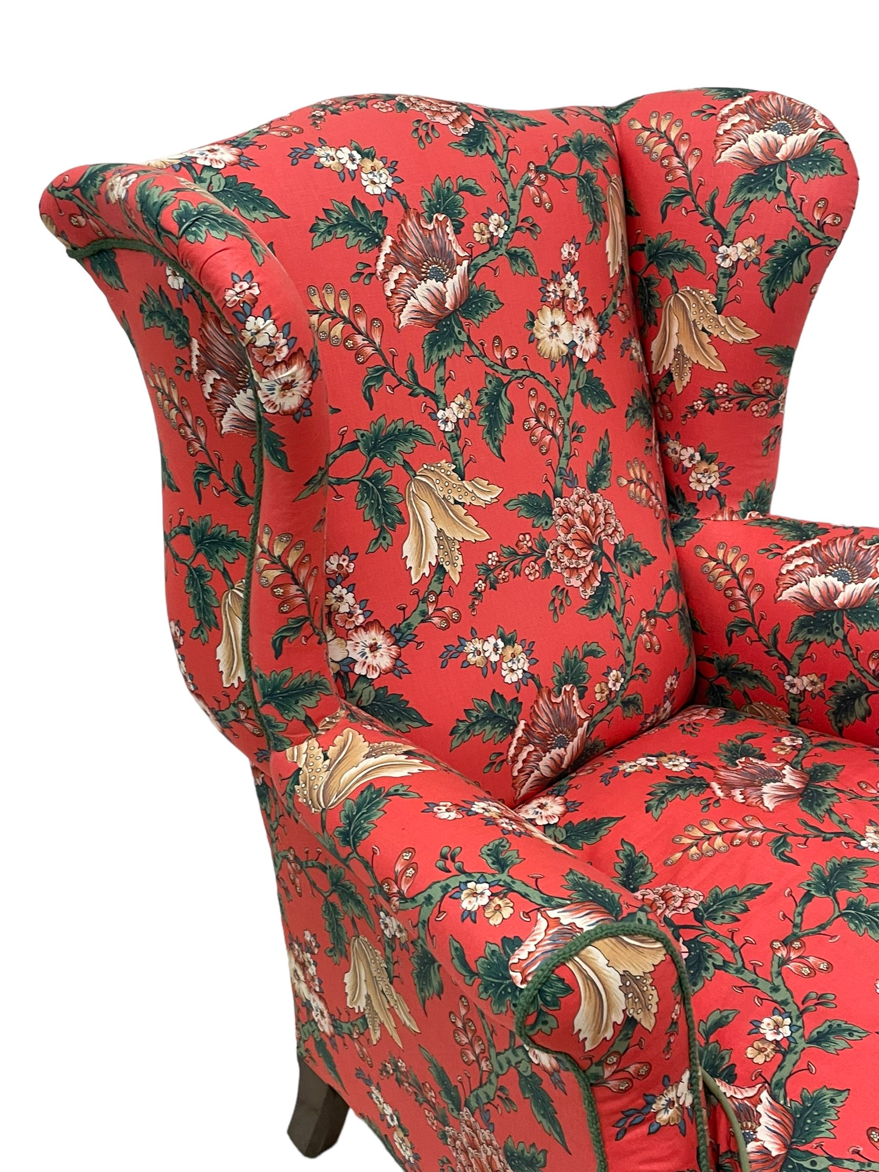 Late 19th to early 20th century wingback armchair - Image 2 of 9