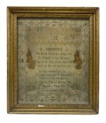 George III 'Industry' needlework sampler by Sarah Arberry