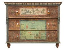Possibly Swedish 19th century painted pine chest