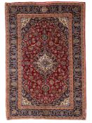 Small Persian Kashan red ground rug