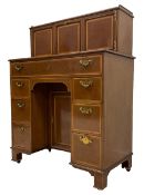 Edwardian mahogany kneehole secretaire desk