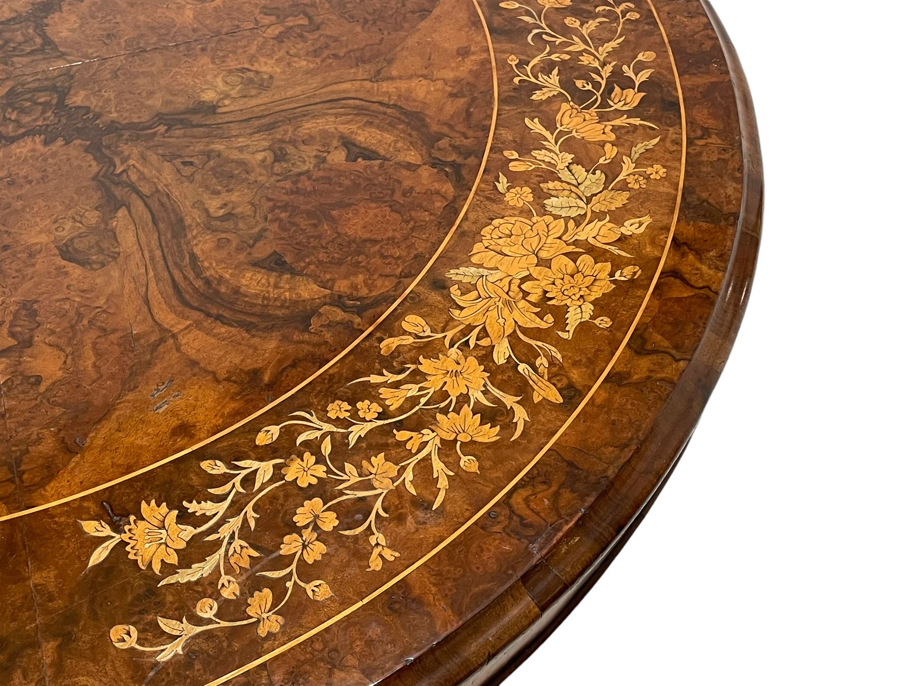 Victorian inlaid walnut breakfast table - Image 12 of 12