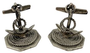 Pair of Edwardian novelty silver menu/ place card holders