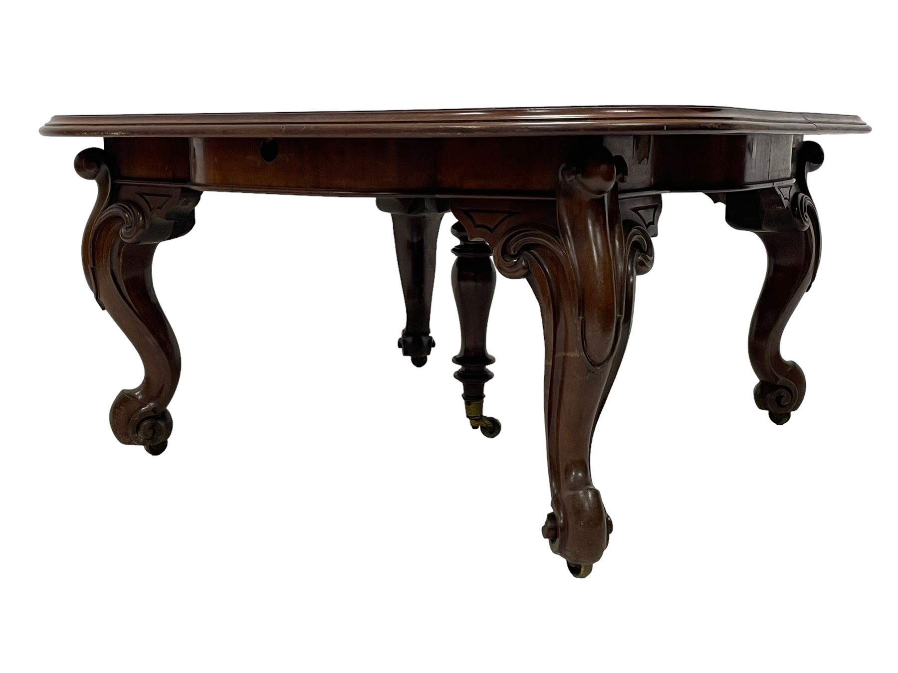 Large 19th century mahogany dining table - Image 3 of 30