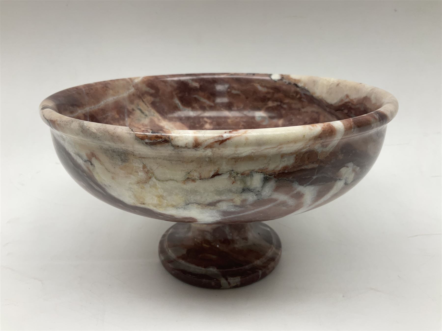 Pink veined marble bowl - Image 8 of 11